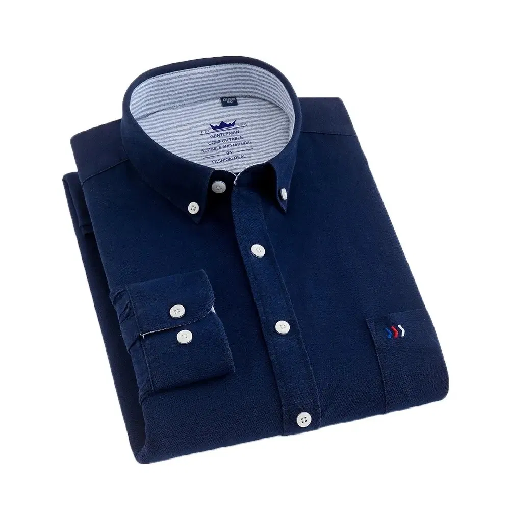 Wholesale Guangzhou Men's Oxford Breathable Cotton Long Sleeves Clothing Plus Size