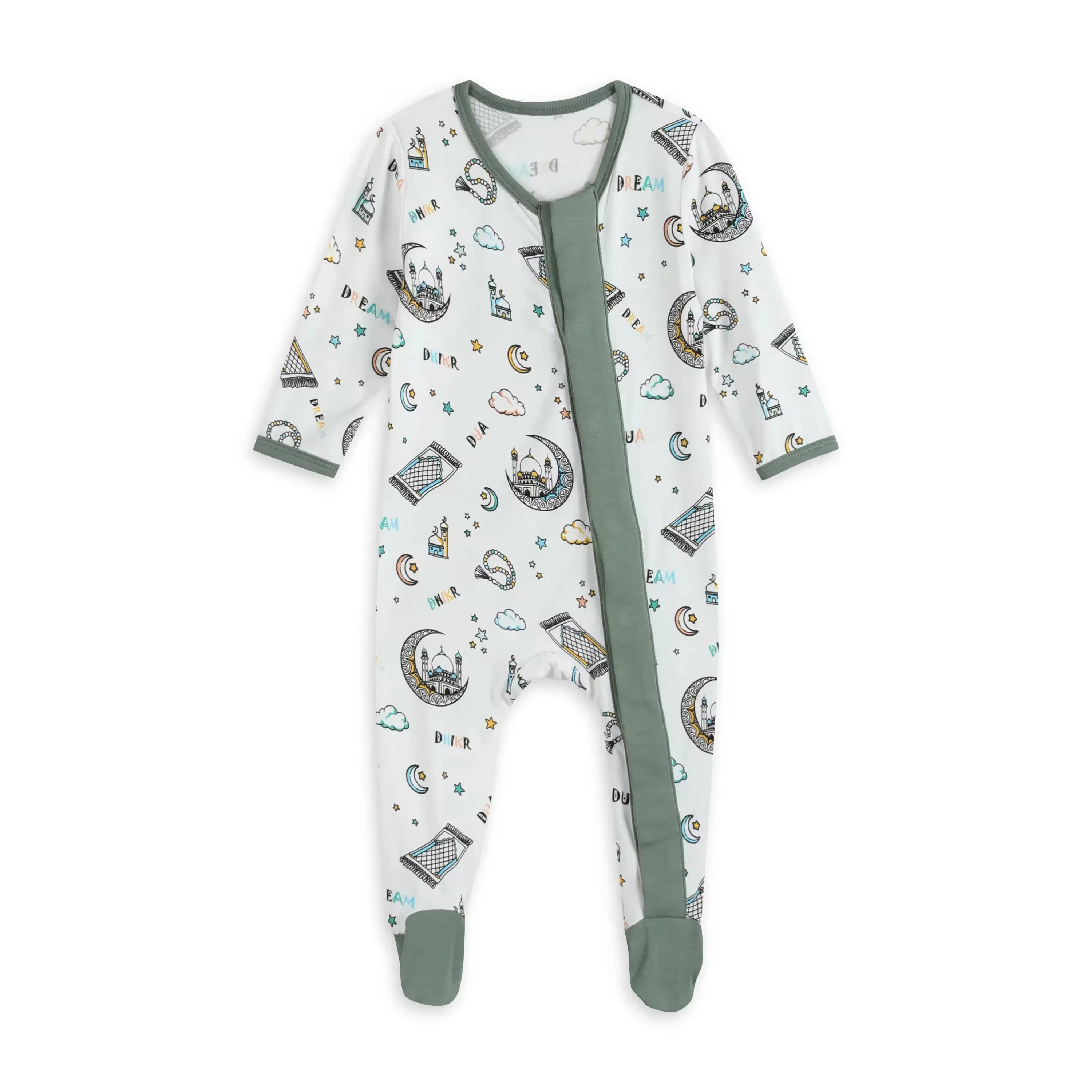 Hot Selling Girl Boy Clothes Printed Magnet Sustainable Toddle Footie Baby Bamboo Romper