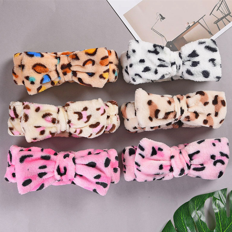 Fashion Hair Accessories Fluffy Leopardprint Bow Headband Decoration