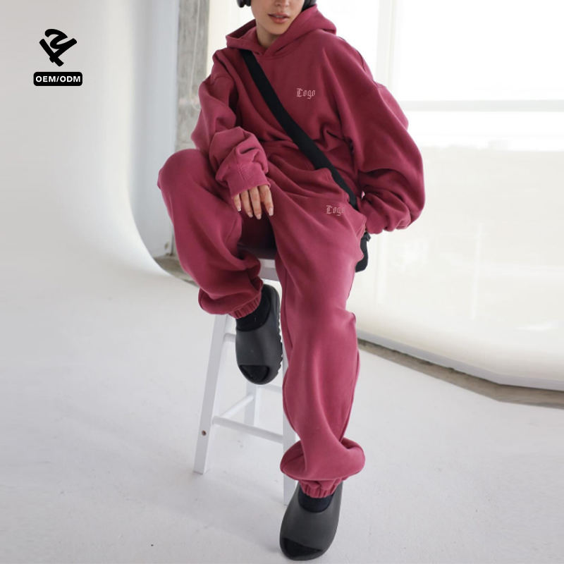 Streetwear Women Hoodie and Sweatpants Two Piece Custom Sportswear Apparel