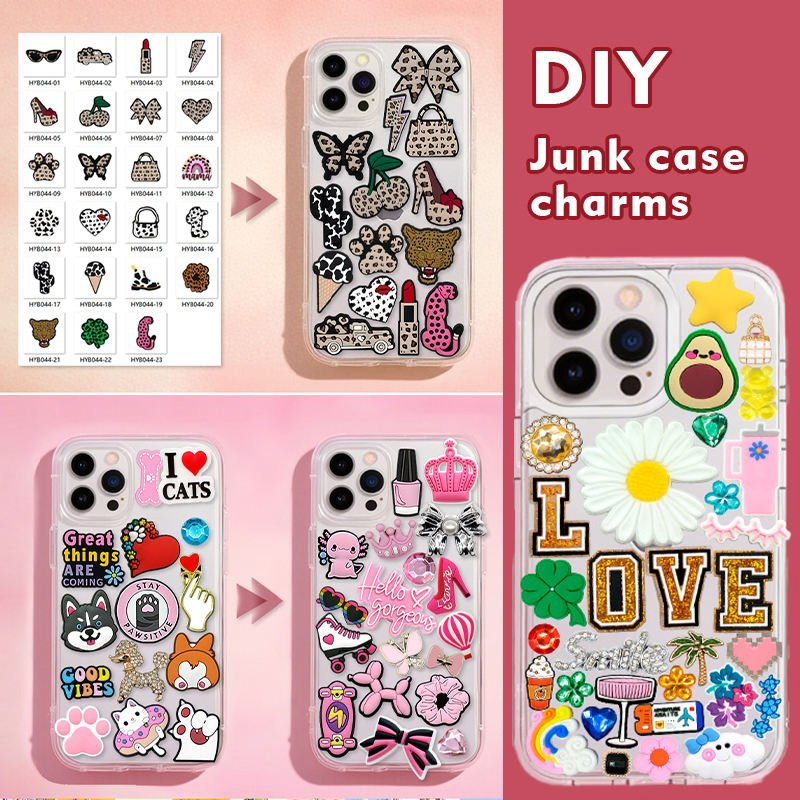 2025 Trendy New Fashion Pink Cosmetics Junk Case Charms Wholesale Phone Case Decor DIY Funny Accessories