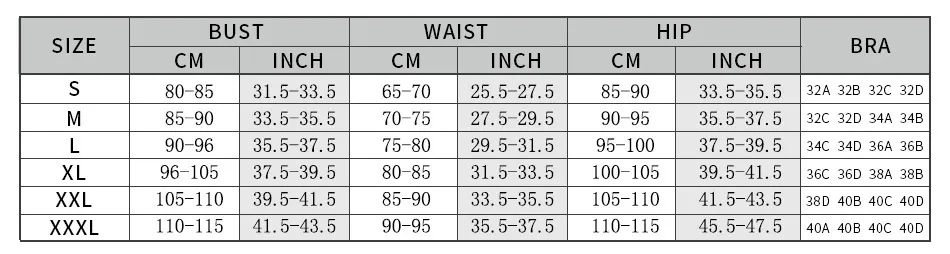 Swimwear Size Chart/Banner