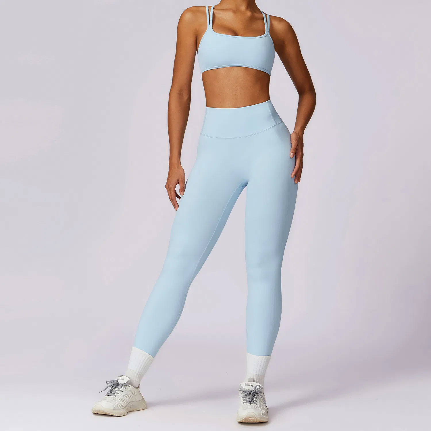 Wholesale Fitness Activewear Workout Yoga Sets Plus Size Sports Bra and Butt Lifting Pants Gym Clothing