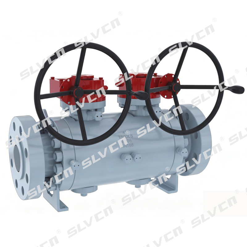 Twin Ball DBB Trunnion-Mounted Ball Valve with Worm Gear