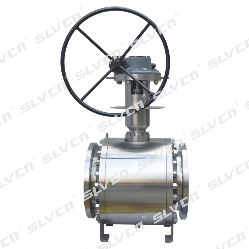 Compact Cryogenic Trunnion Mounted Ball Valve with Worm Gear
