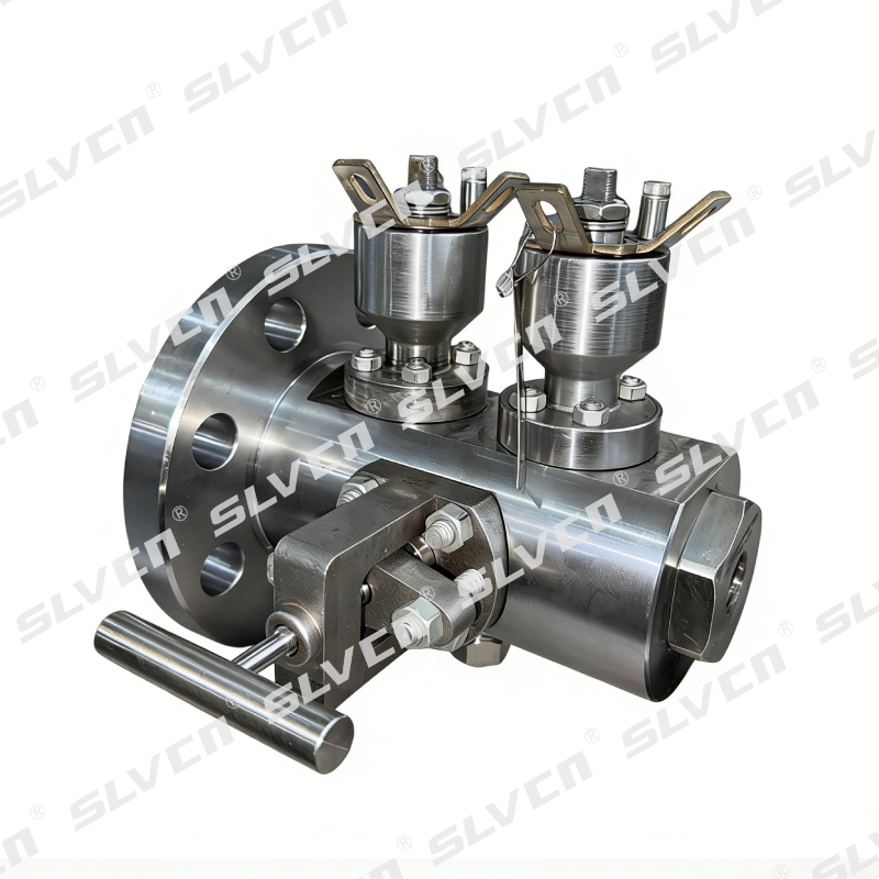 Flanged × NPT/BSP Linked & Lockable 2500LB Reduced Bore DBB Double Ball Valve