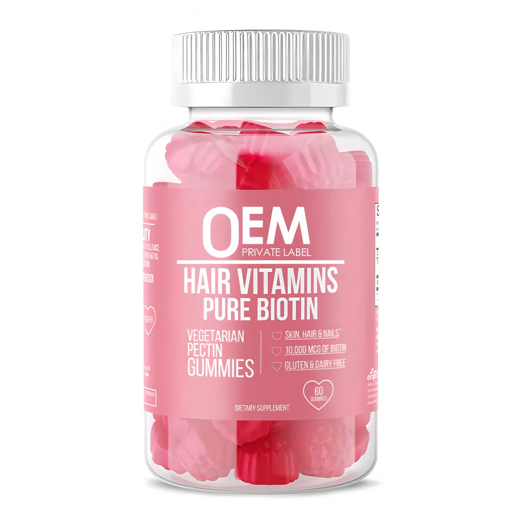 gummies لدعم الشعر والبشرة مكملات مع الفيتامينات والبيوتين كولاجين بحري مخصص OEM ODM