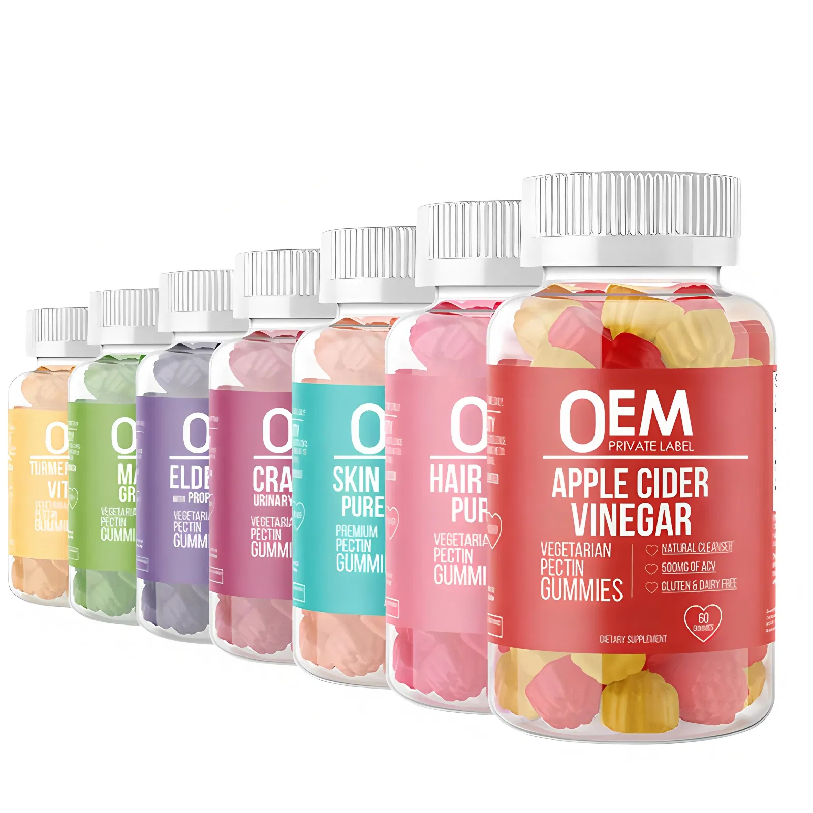 gummies لدعم الشعر والبشرة مكملات مع الفيتامينات والبيوتين كولاجين بحري مخصص OEM ODM
