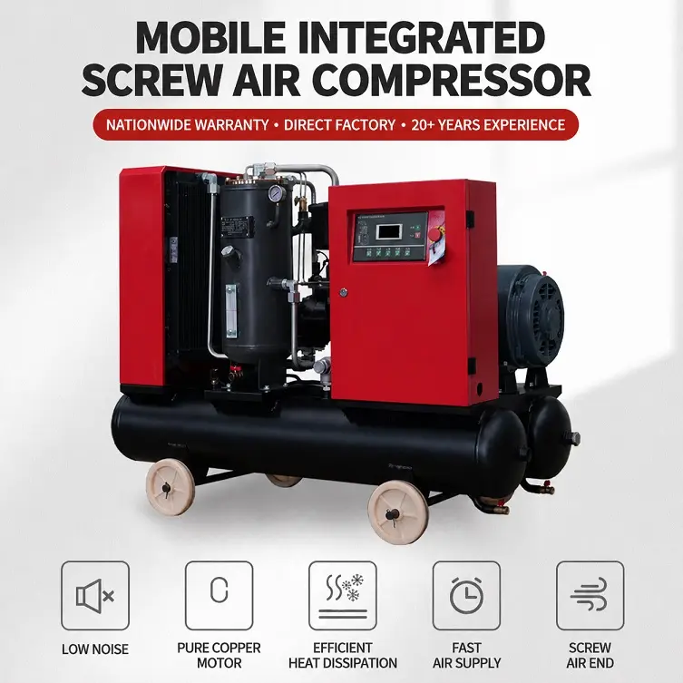 Wholesale Mobile 2-in-1 Screw Air Compressor With Air Tank Exporter, Exporters