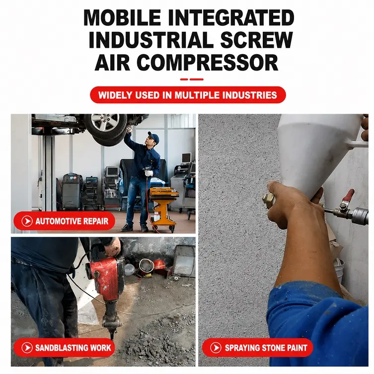 Wholesale Mobile 2-in-1 Screw Air Compressor With Air Tank Exporter, Exporters