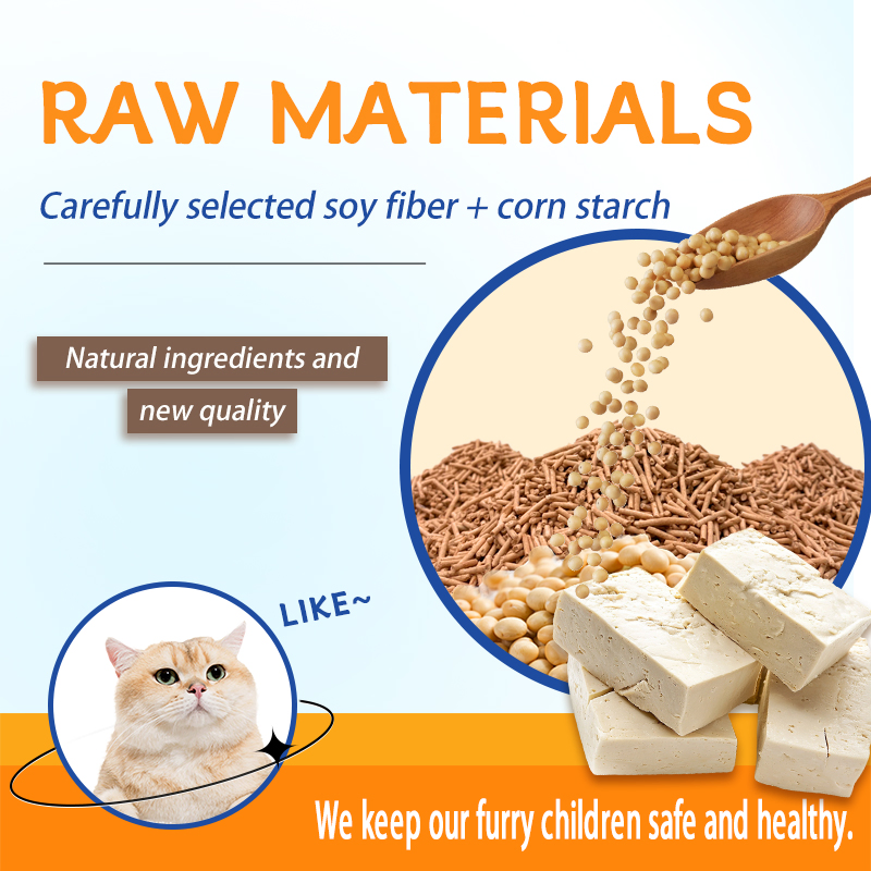 Lightweight Natural Tofu Block Cat Litter Deodorising Rate 99.9% No Dust Flushable Low Tracking 2.5kg/6L Bulk Cat Litter