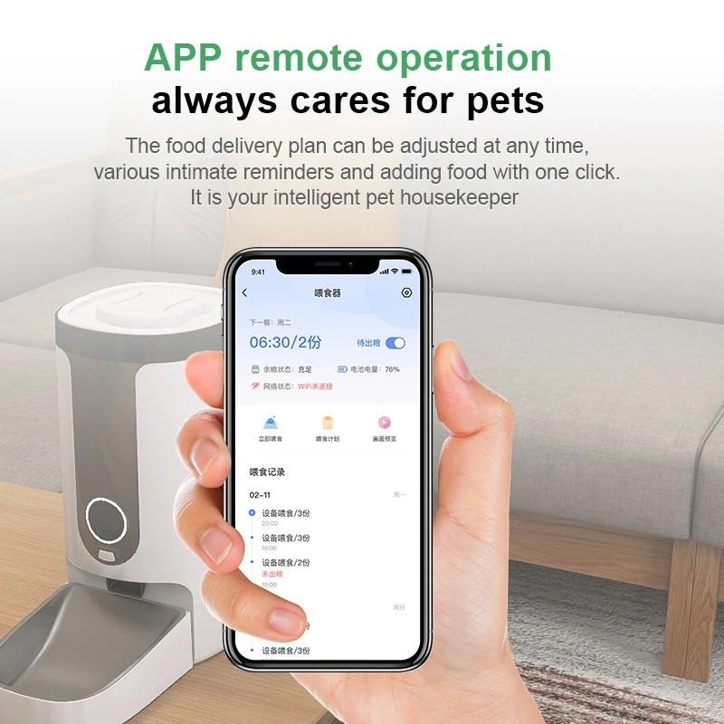 4L Large Capacity Interactive Monitor Puppy Food Feeding Bowl WiFi Automatic Cat Feeder with Camera