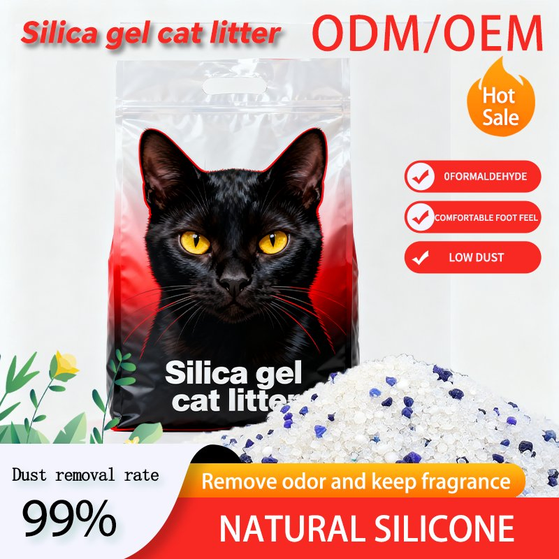Nala Quality Wholesale 1.6L 3.8L Pet Products for Cats Low Dust Reusable Lavender Silicone Crystal Cat Litter