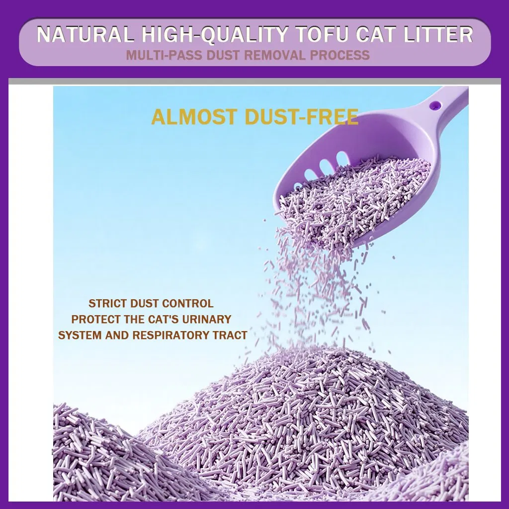 Natural Tofu Cat Litter with Super Absorbent Fast-Clumping Cat Litter Low-Dust Hypoallergenic for Kittens Adult Cats Flushable Design