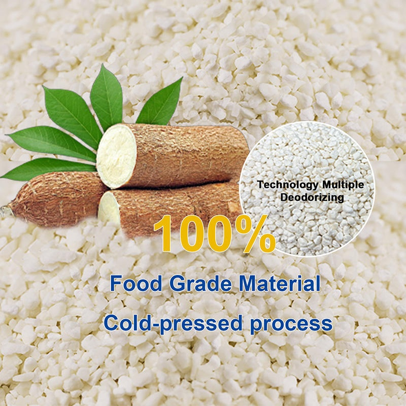 Dust-Free Natural Plant-Based Cat Litter Quick Clumping Eco-Friendly Biodegradable Starch Cassava Cat Litter