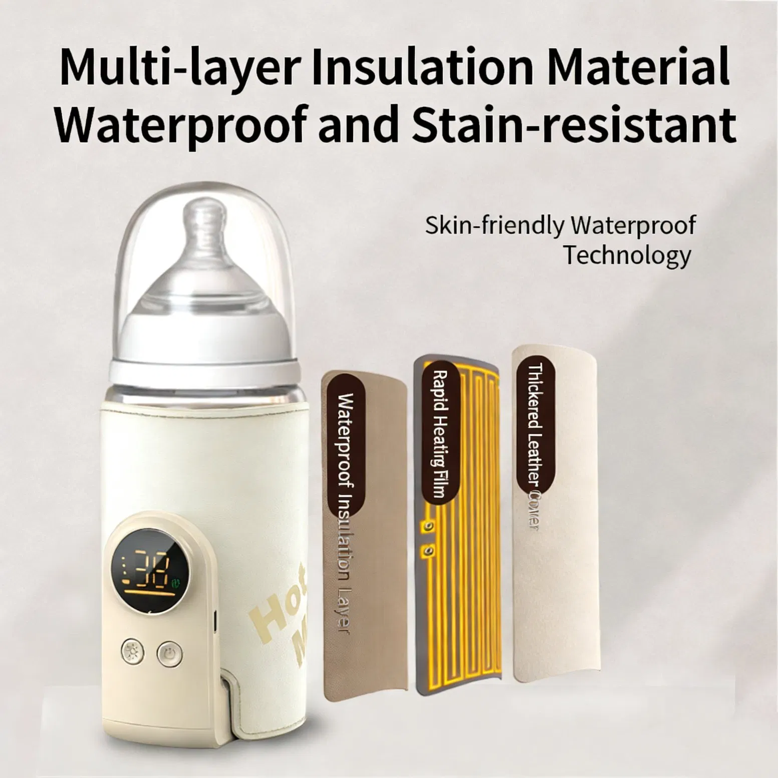 Baby Breast Milk Insulation Bottle Cover Smart Control Warm Milk Wonder, Portable and Warm When Going out