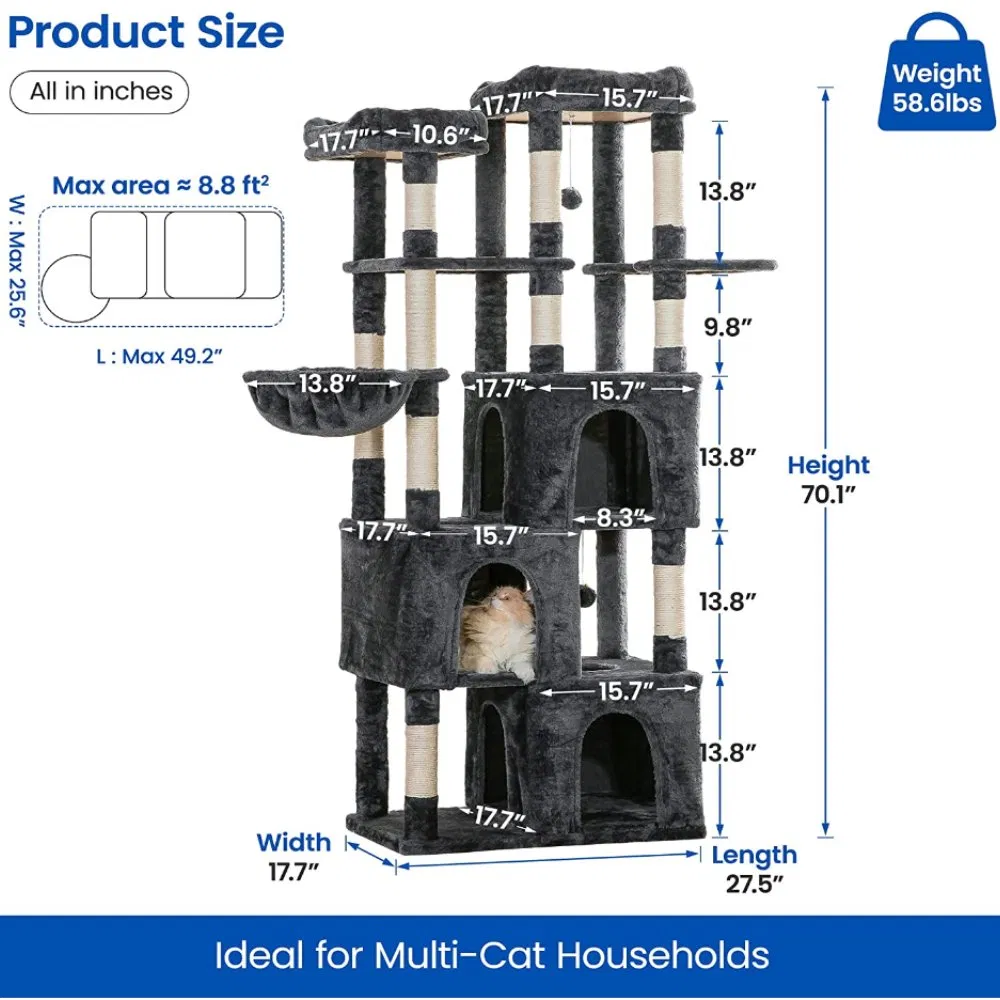 Multi-Level Cat Furniture Activity Center with Cat Stand or Indoor Cats
