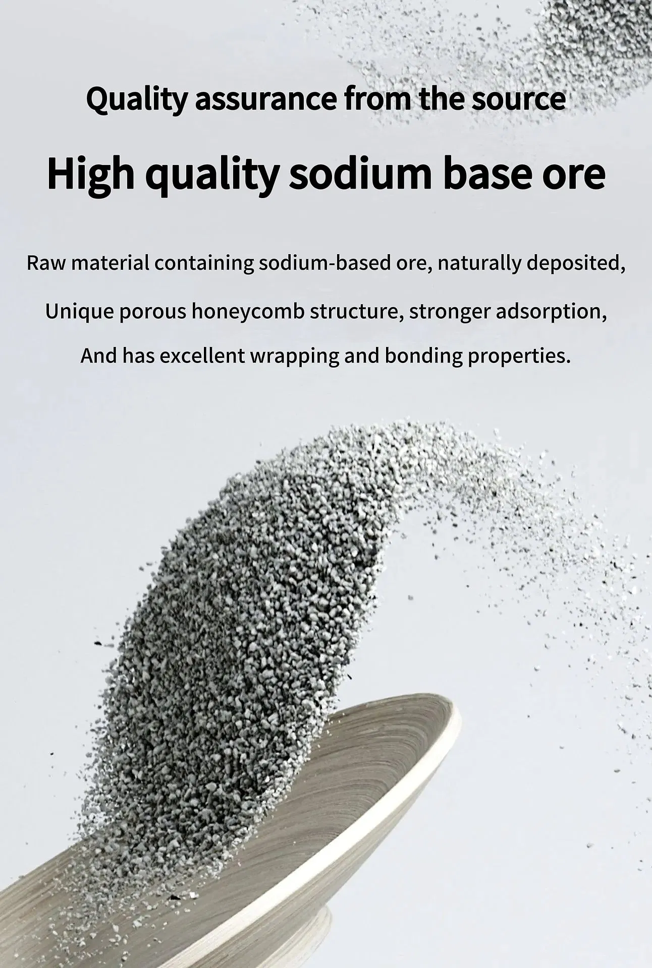 Low Dust/Deodorization/Super Absorbent/Environmentally Friendly Sodium-Based Mining Cat Litter