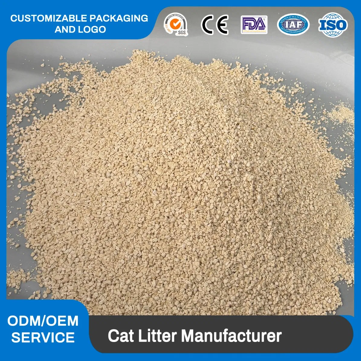 Factory Wholesaler OEM/ODM High Quality Cat Litter Natural Plant-Based Odorless Low Dust Craft Cassava Cat Litter