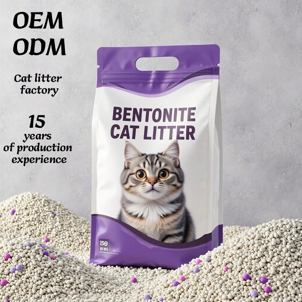 OEM/ODM 1-3.8mm Affordable Cat Litter 99% Dust-Free Pet Sand Cat Supplies Easy to Clump Non-Sticky Odour-Absorbing Antibacterial Mould-Resistant Pet Clean