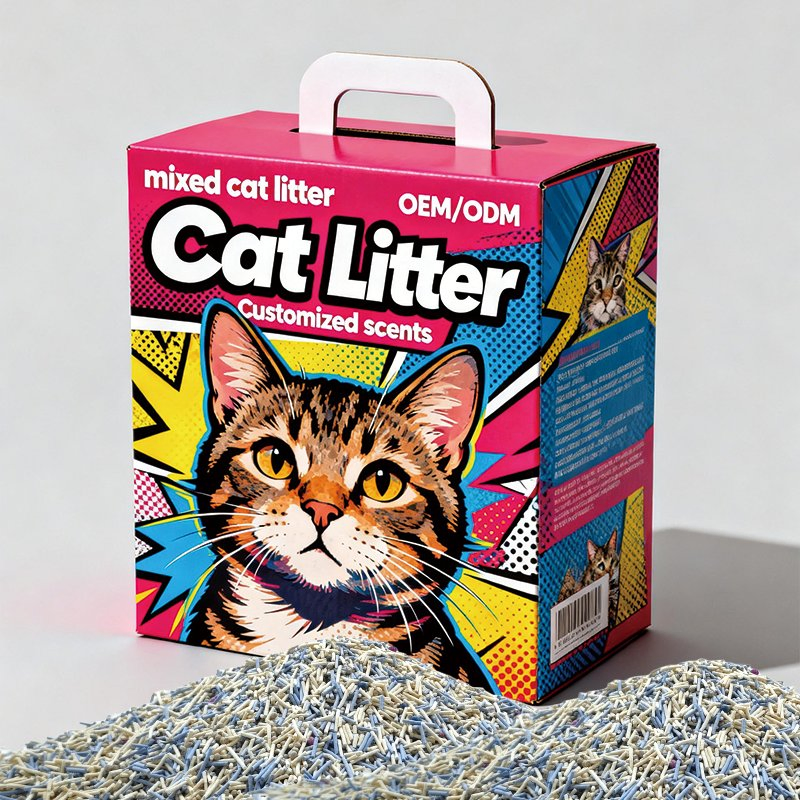OEM/ODM Pet Supply Mixed Cat Litter Natural Odorless Eco-Certified Flushable Sustainable Premium Low Tracking Cat Sand