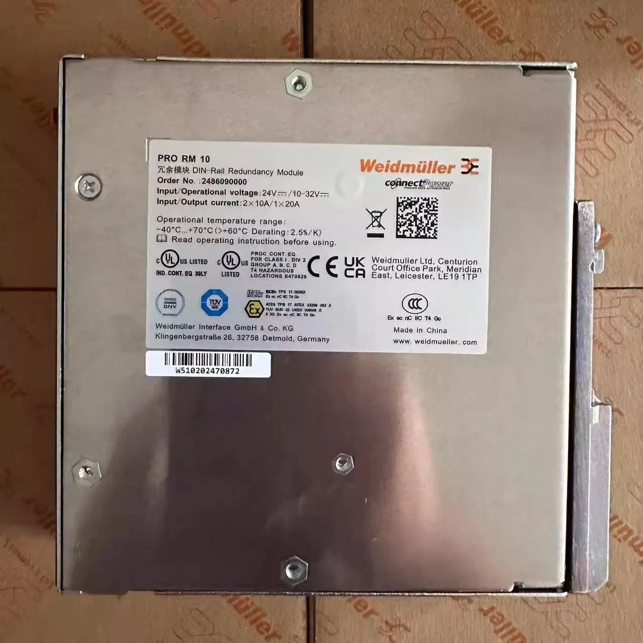 Brand New Original Weidmuller Power Redundancy Module PRO RM 10 2486090000