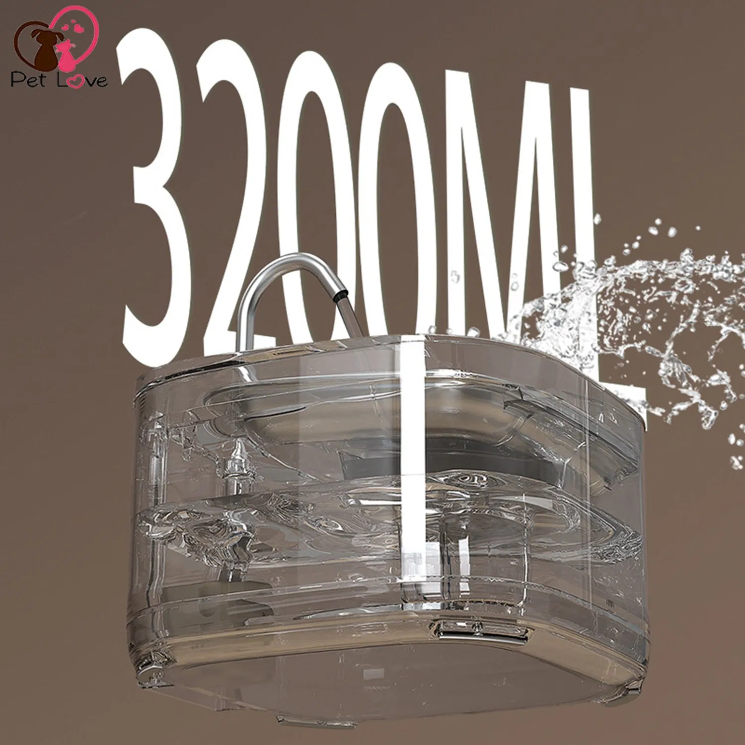 Automatic 3.2L Smart Pet Water Fountain with Dual Water Modes