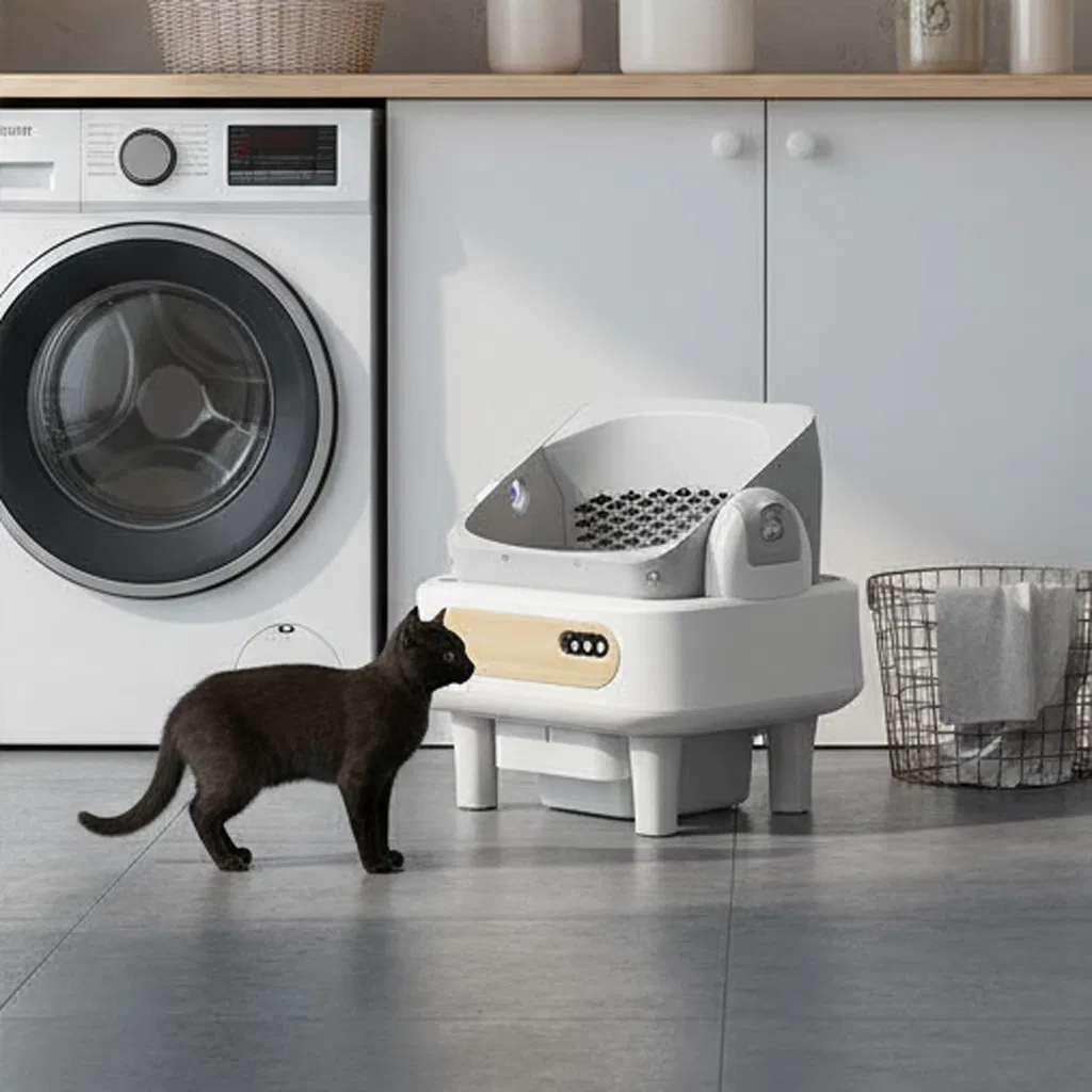 Automatic Cat Litter Box with Smart Technology and WiFi Support