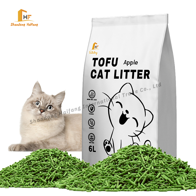 Natural Cat Litter Plant Based Green Tea Tofu Litter Sustainable Lightweight Ultra Absorbent Bulk Deals for Resellers Strip Cat Litter