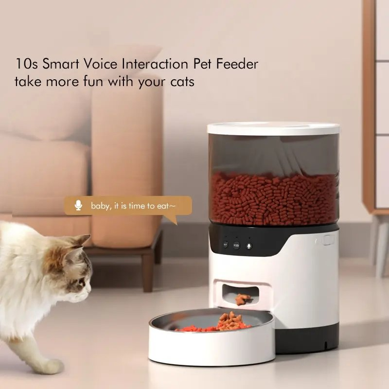 Smart Life APP WiFi Automatic Pet Feeder 10s Voice Recording Timing Feeding Cat Feeder