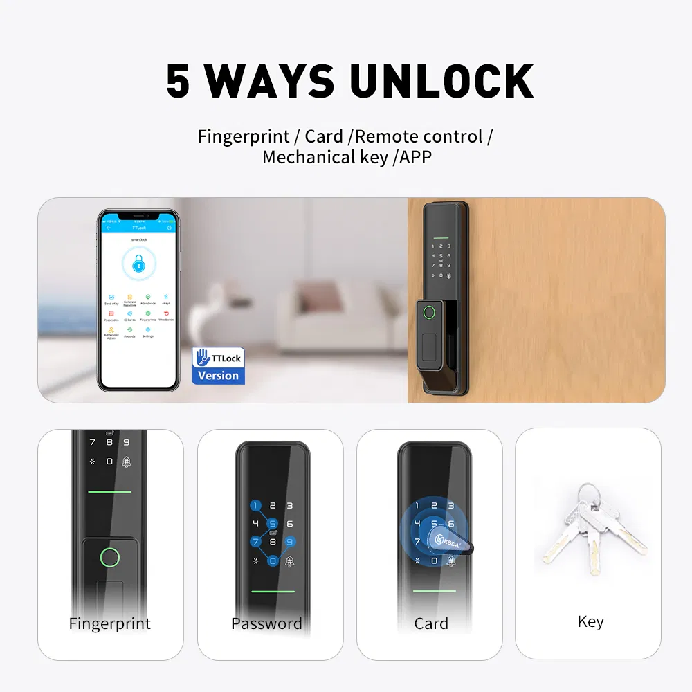 Premium Quality G1 Smart Push Pull Fingerprint Lock Electronic Biometric Digital Door Lock for Home