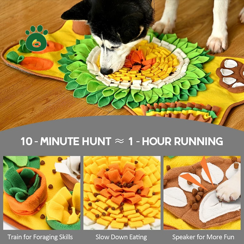 Dog Slow Feeding Snuffle Mat -Linen Fabric, 40×40cm/64×43cm, Customizable, MOQ 250PCS