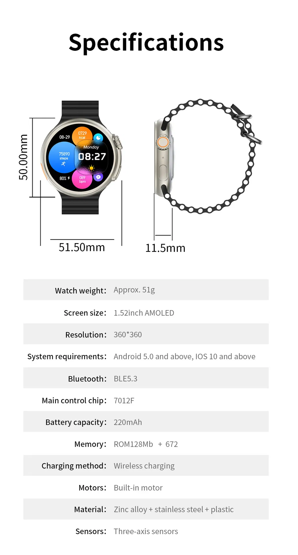 OEM/ODM Z13 Smart Watch with Temperature Warning System - Customizable