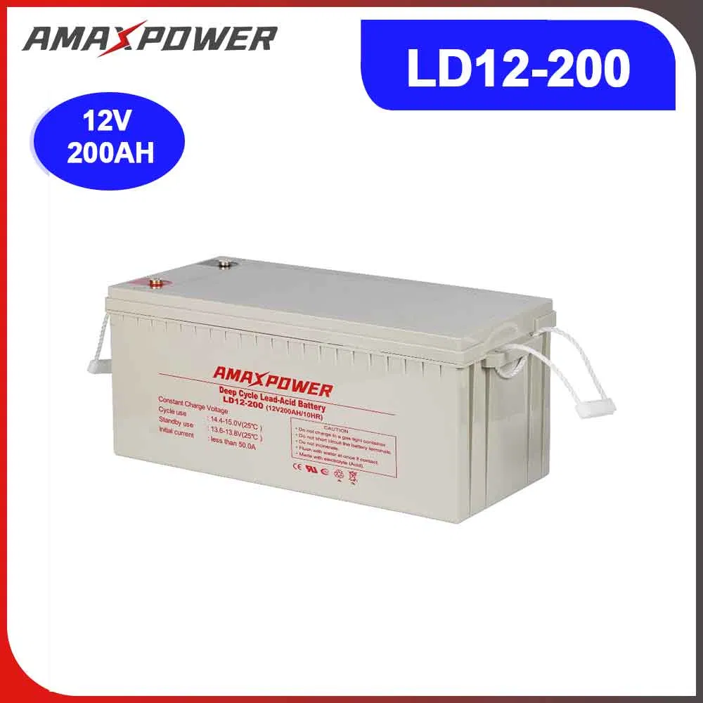 Amaxpower 12V 200ah Maintenance Free Battery Sealed Lead Acid Storage Battery for UPS/Bts-Stations/ Control System/Medical Equipments/Pond-Fountain-Pumps