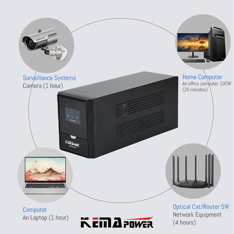 High Quality UPS Without Battery Uninterruptible Power 1000va 600W Computer Offline UPS with LCD Display for Computer