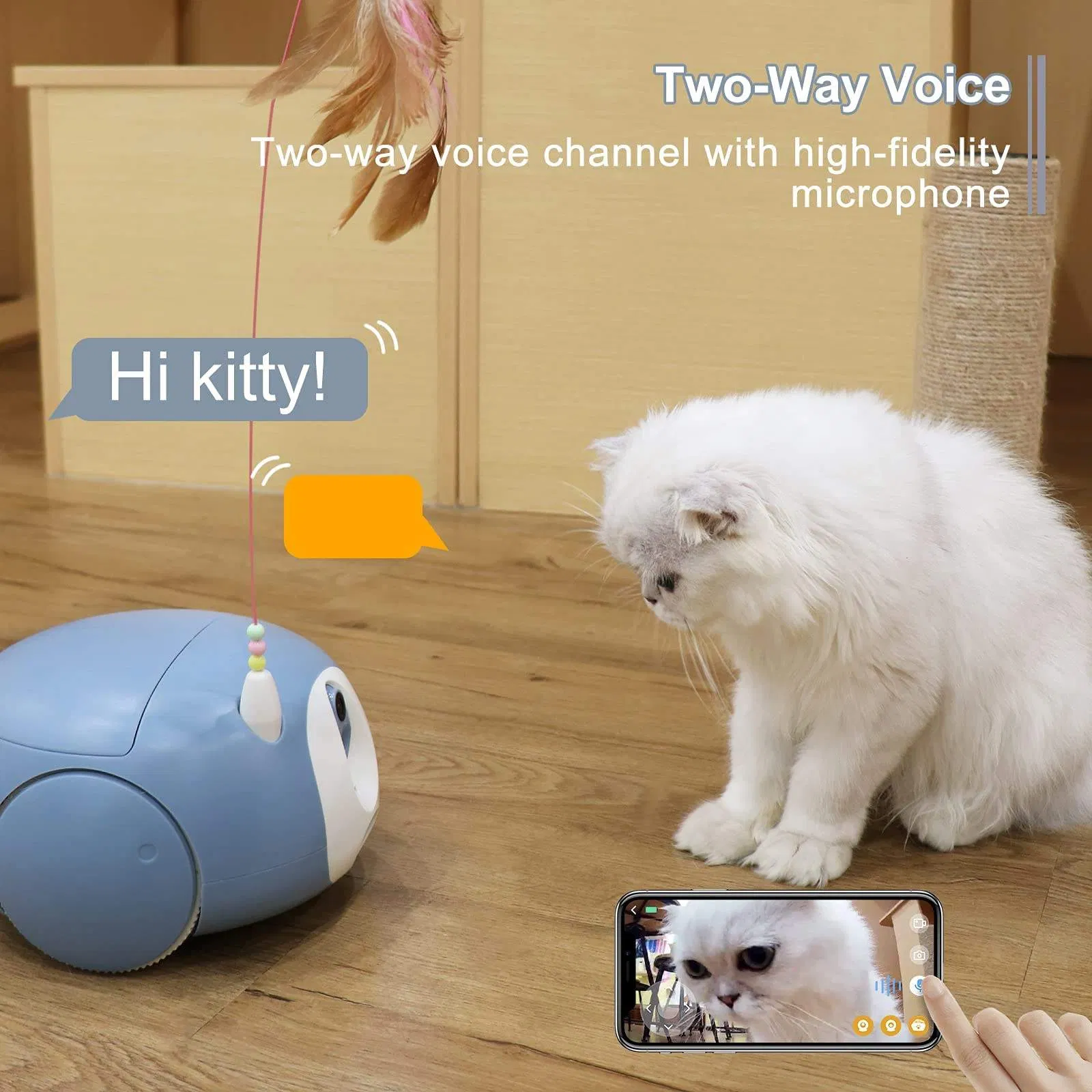 2025 New Automatic Turntable Rechargeable Electric Cat Toy with Feather Teaser