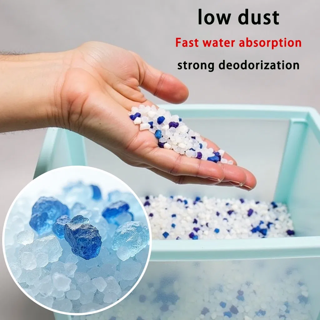 Nala Quality Wholesale 1.6L 3.8L Pet Products for Cats Low Dust Reusable Lavender Silicone Crystal Cat Litter