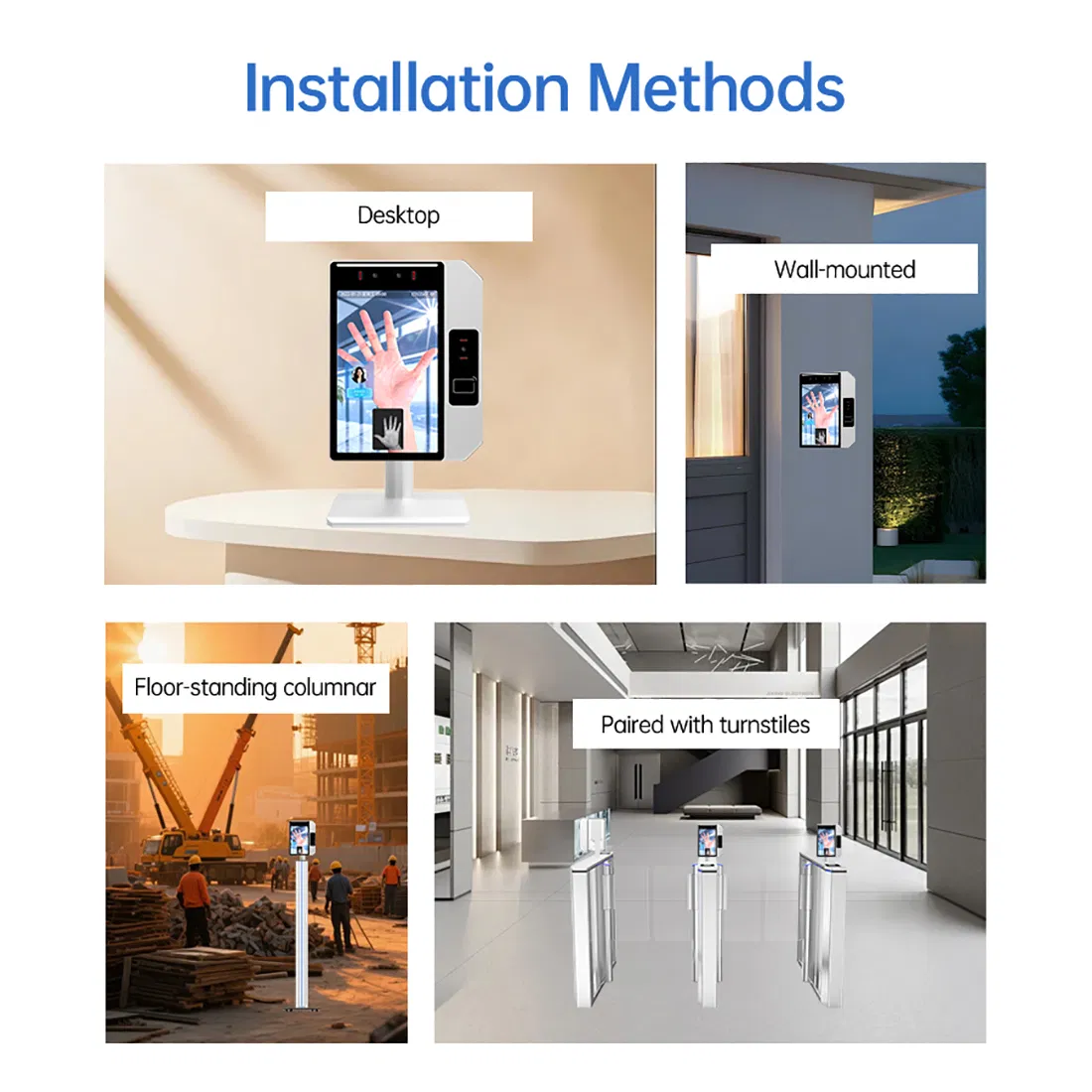 8 Inch School Reconnaissance Facial WiFi Face Palm Vien Recognition Device Biometric Access Control Time Attendance System