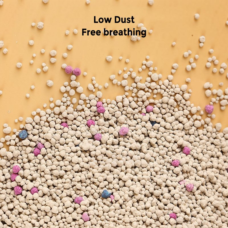 Deodorizing Clumps Super Coagulated Spherical Factory Low Tracking Natural Plant Dust-Free Fresh Fast Clumping OEM Bentonite Cat Litter