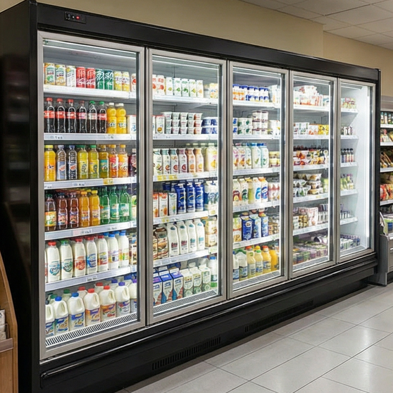 Display Cold Storage for Milk and Juice