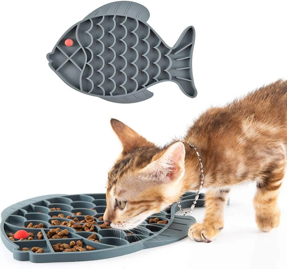 Pet Fun Mat Slow Portable Dog Feeder Bowl Lick Mat- Cat Slow Feeder Dog Bowl Non Slip Puzzle Bowl - Anti-Gulping Pet Slower Food Feeding Dishes