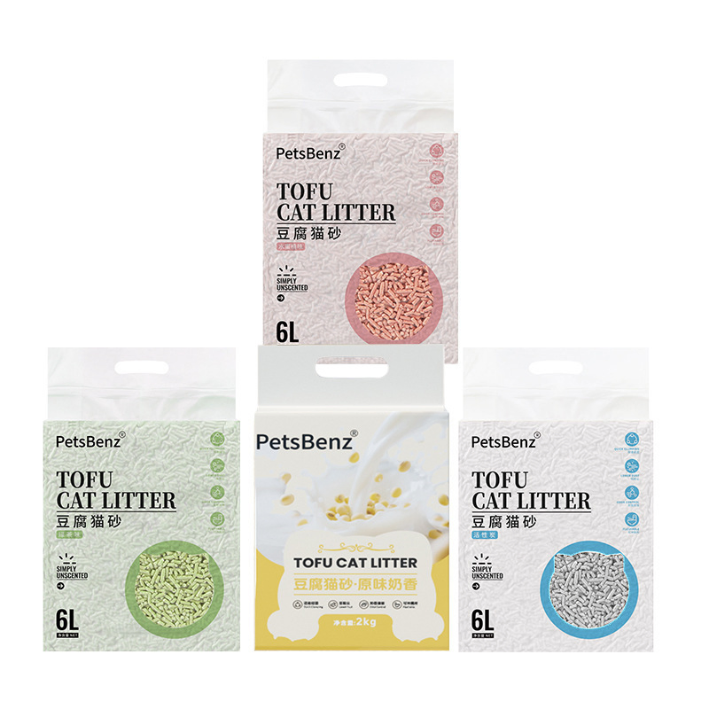 Soft Hypoallergenic Flushable Tofu Pellet Cat Litter Indoor Room Pet Product