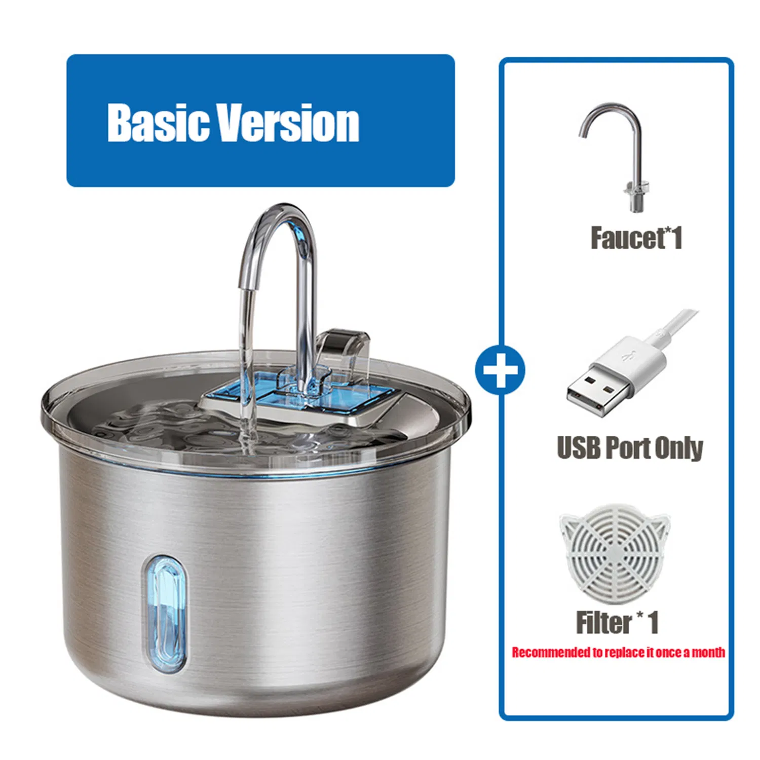 Stainless Steel Smart Cat and Dog Water Fountain Bebedero Para Gatos