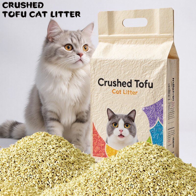 Factory Direct Eco-Friendly Clumping Cat Litter Super Absorbent Natural Soybean Fragmented Crushed Tofu Cat Litter Low Dust Quick Clumping Premium Odor Control