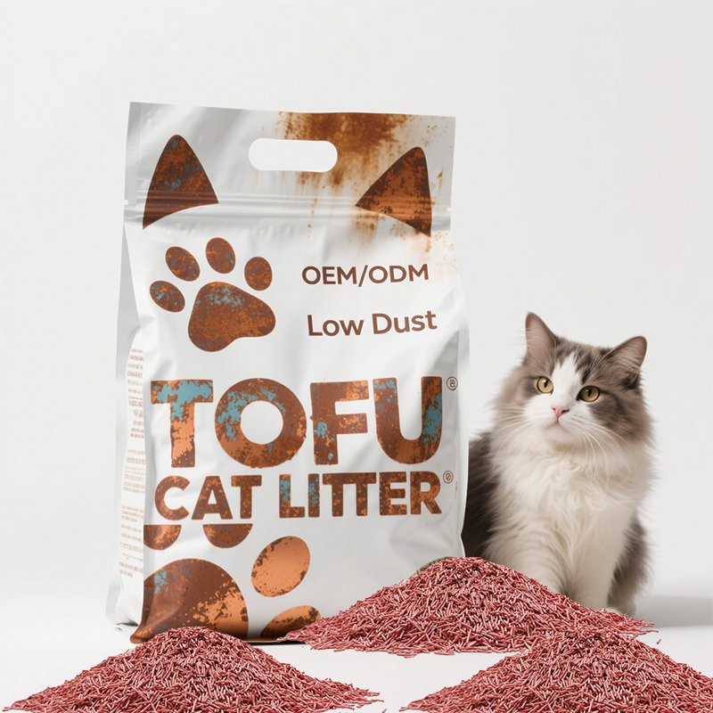 High Quality Pet Products Odor Control Fast Clumping Cat Litter Sand Eco-Friendly Biodegradable Lightweight Dust Free Peach Scent Tofu Cat Litter