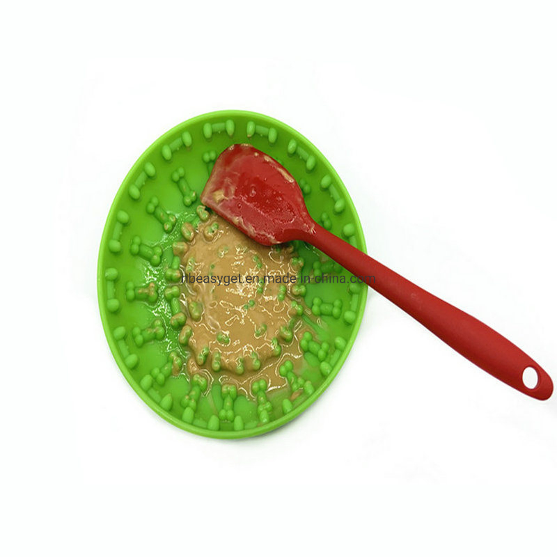 Pet Dog Slow Feeder Bowls with Suction Cup Interactive Bone Design Esg12776