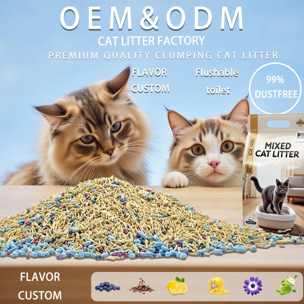 Pet Cleaning Sand Affordable Sustainable Bentonite Cat Litter Natural Cat Litter Biodegradable Premium Cat Litter Sand OEM Mixed Cat Litter