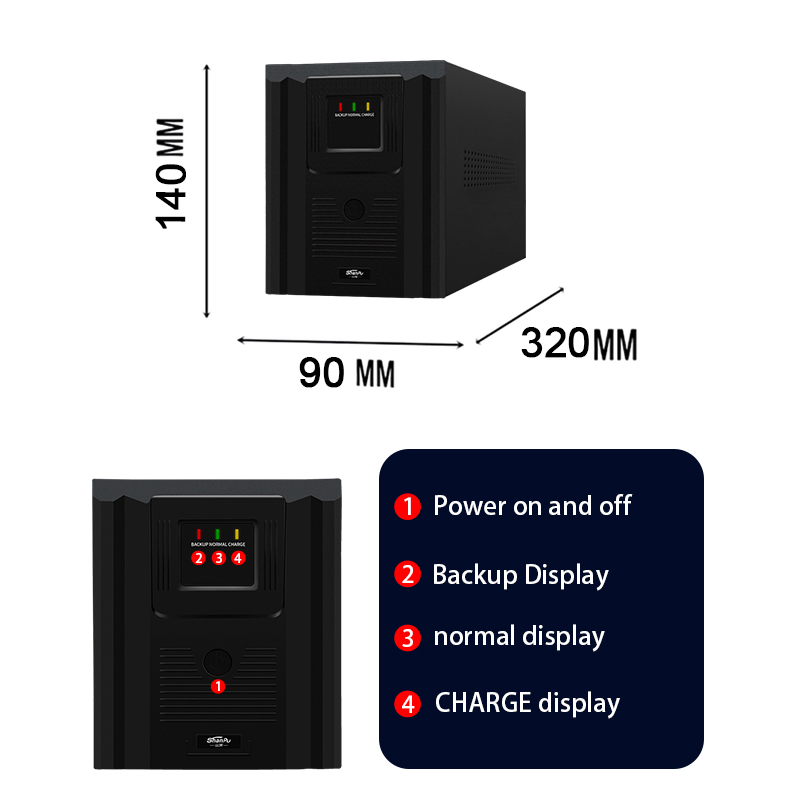 High Quality UPS 1000va 600W 1200W Standby Offline Power Backup UPS for Computer CCTV LCD 12V