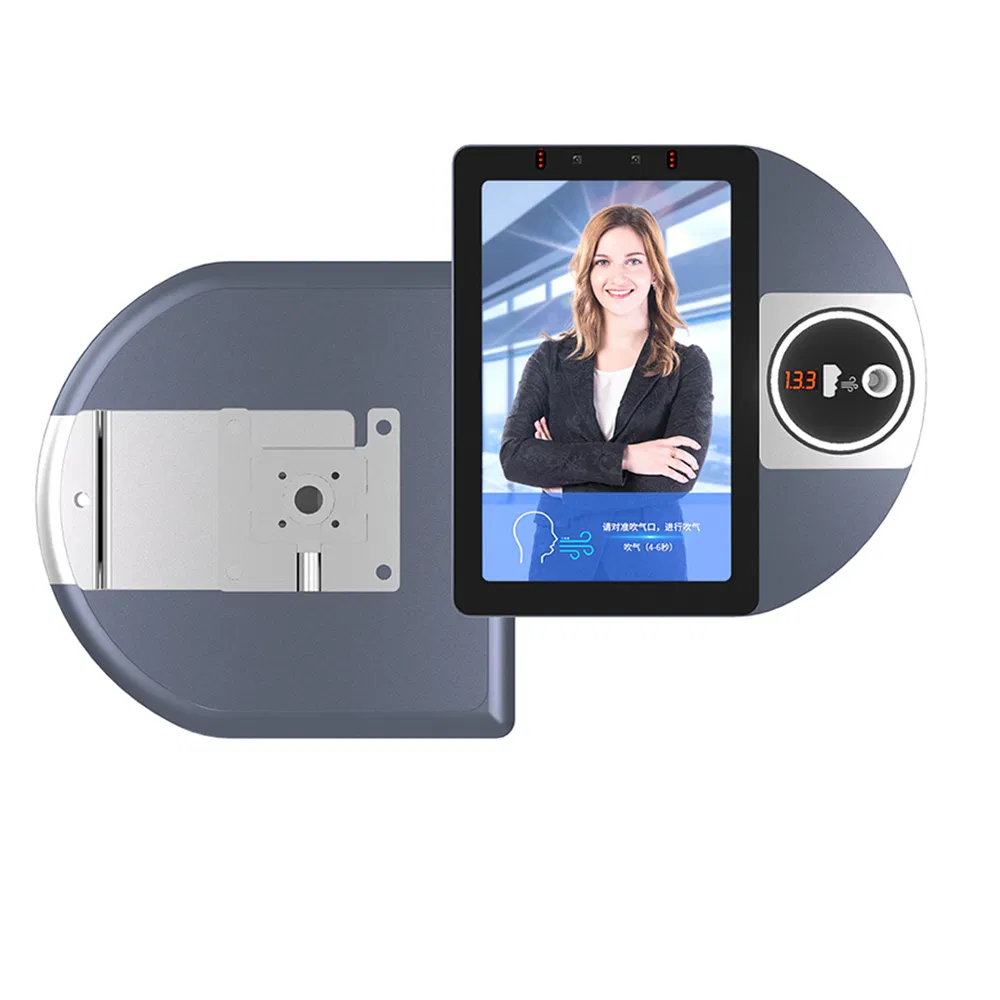 8 Inch Face Recognition Sensor Device Alcohol Breathalyzer Facial Recognition Access Control Biometric Attendance Machine