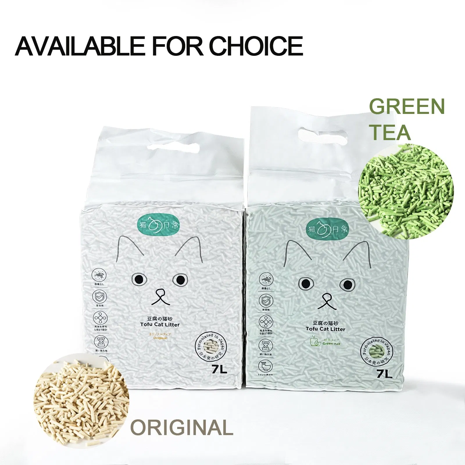Top Quality Super Natural Tofu Cat Litter Manufacturer Premium Low Dust 6L Clumping Crushed Stripe Shape